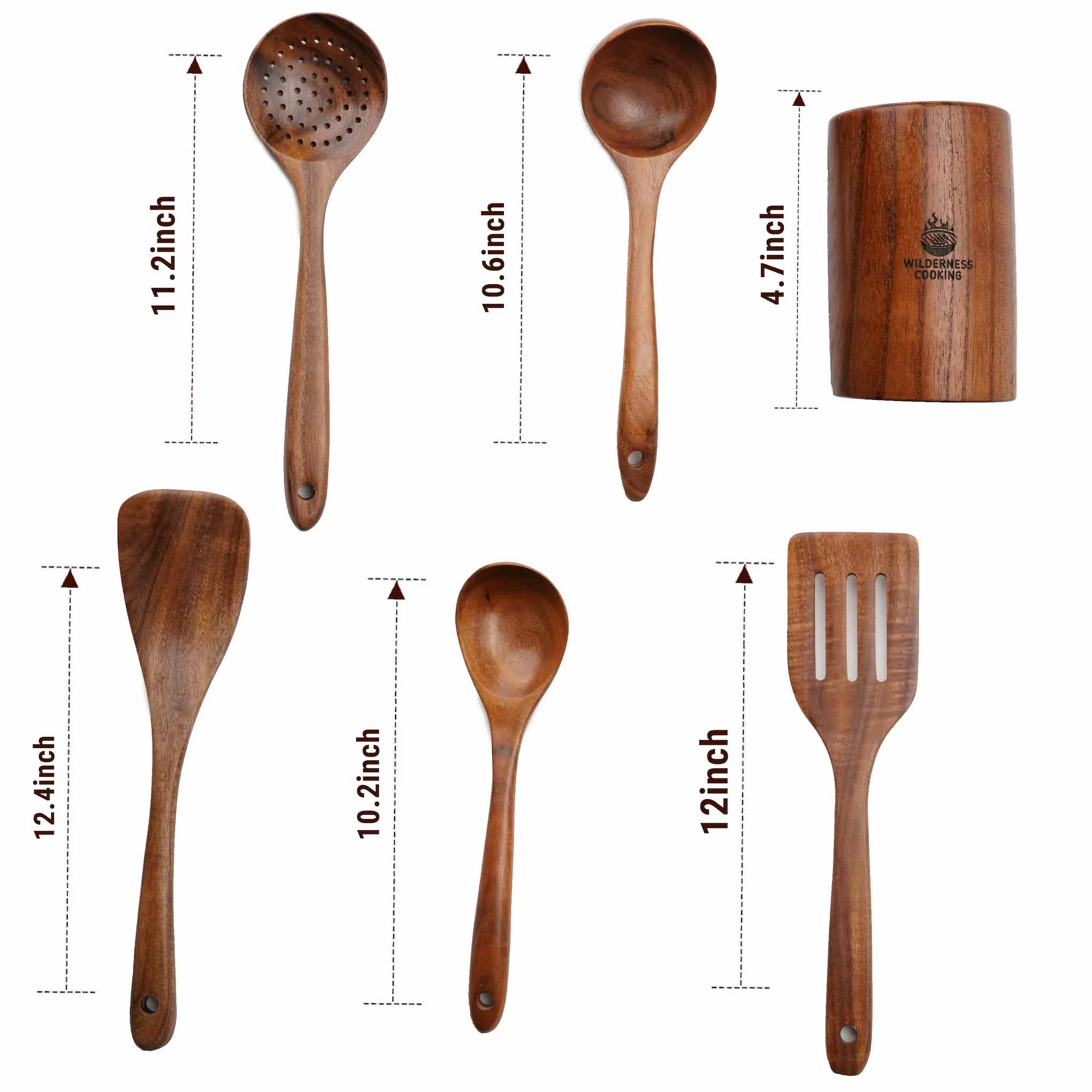 Acacia wood cooking utensil set (6pc) - Image 9