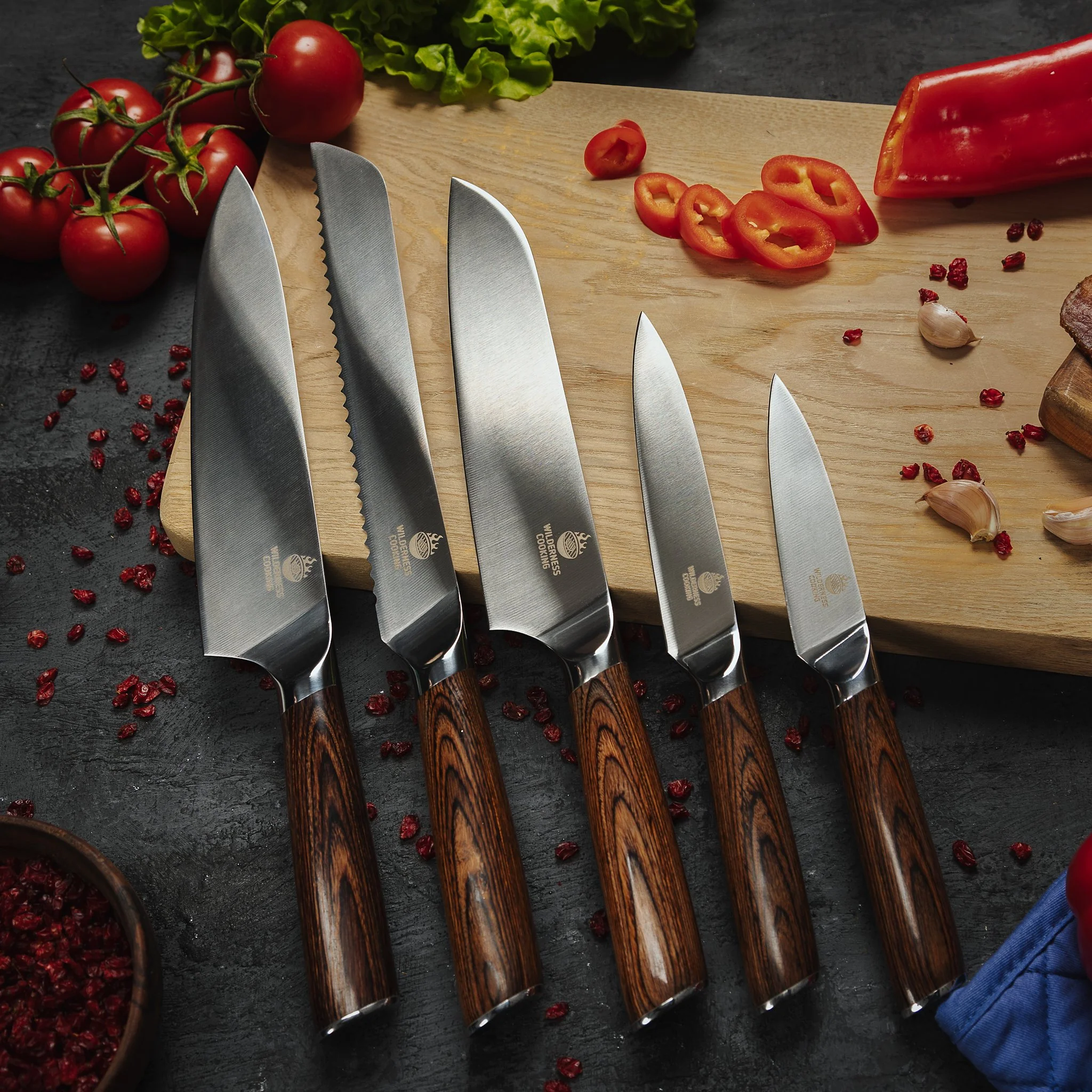 Chef's Edge 5-Piece Knife Set with Magnetic Stand - Image 3