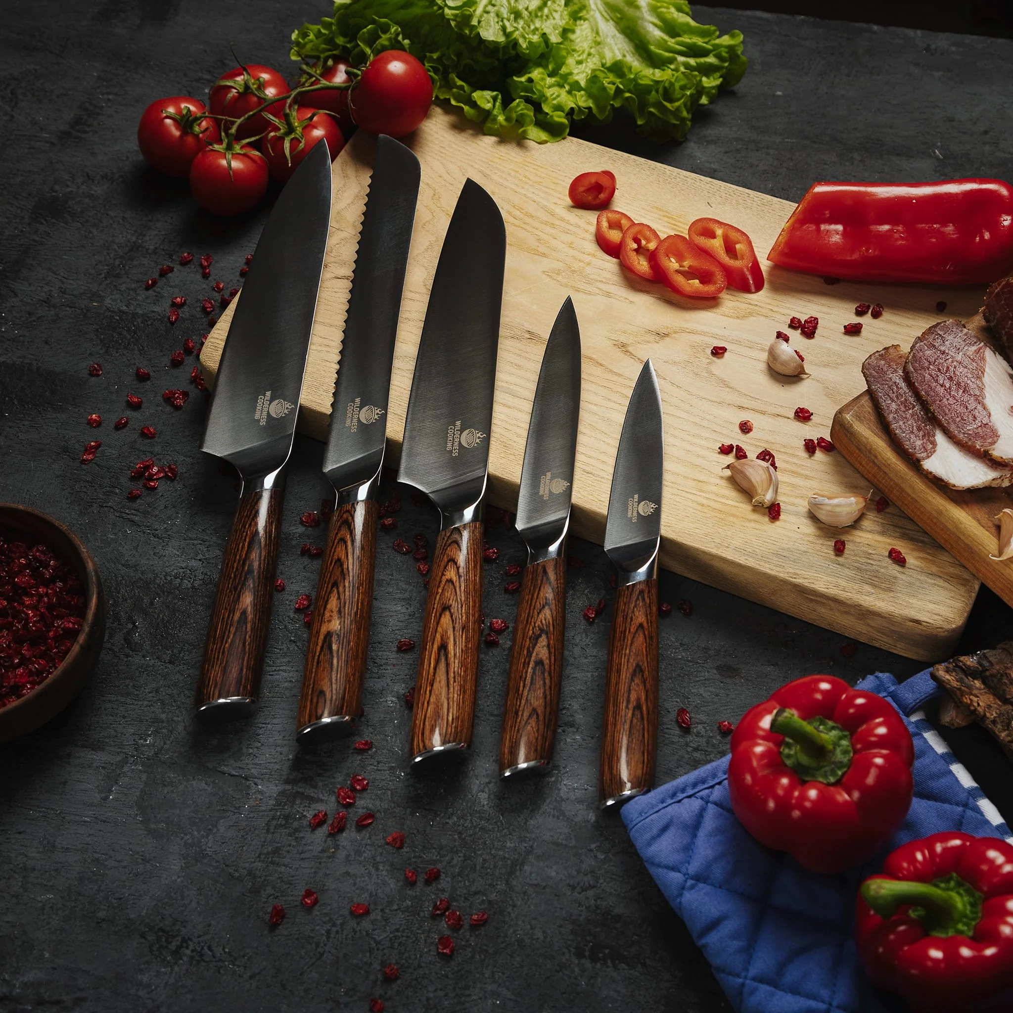 Chef's Edge 5-Piece Knife Set with Magnetic Stand - Image 5