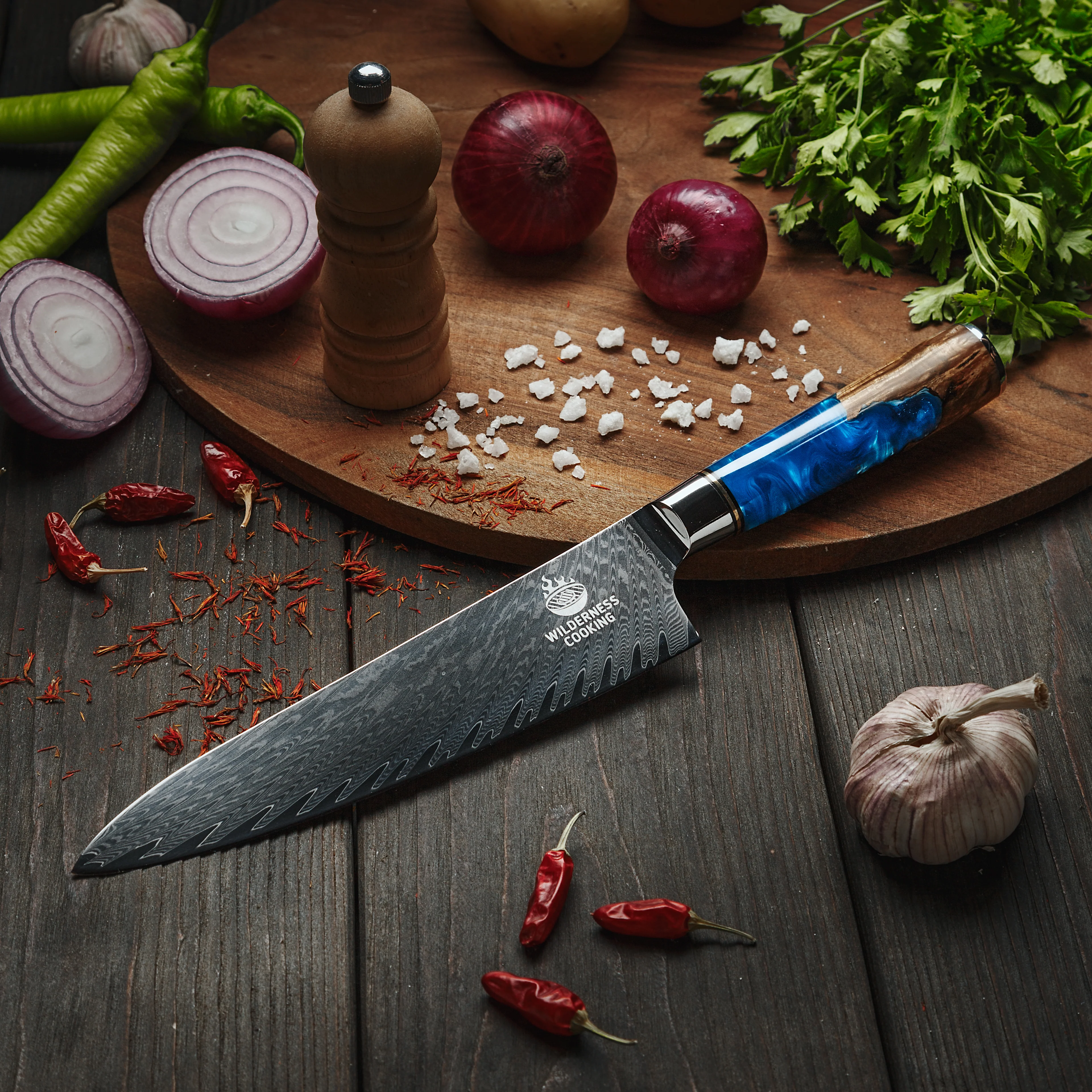 Premium Damascus Chef knife in Gift Box - Image 5
