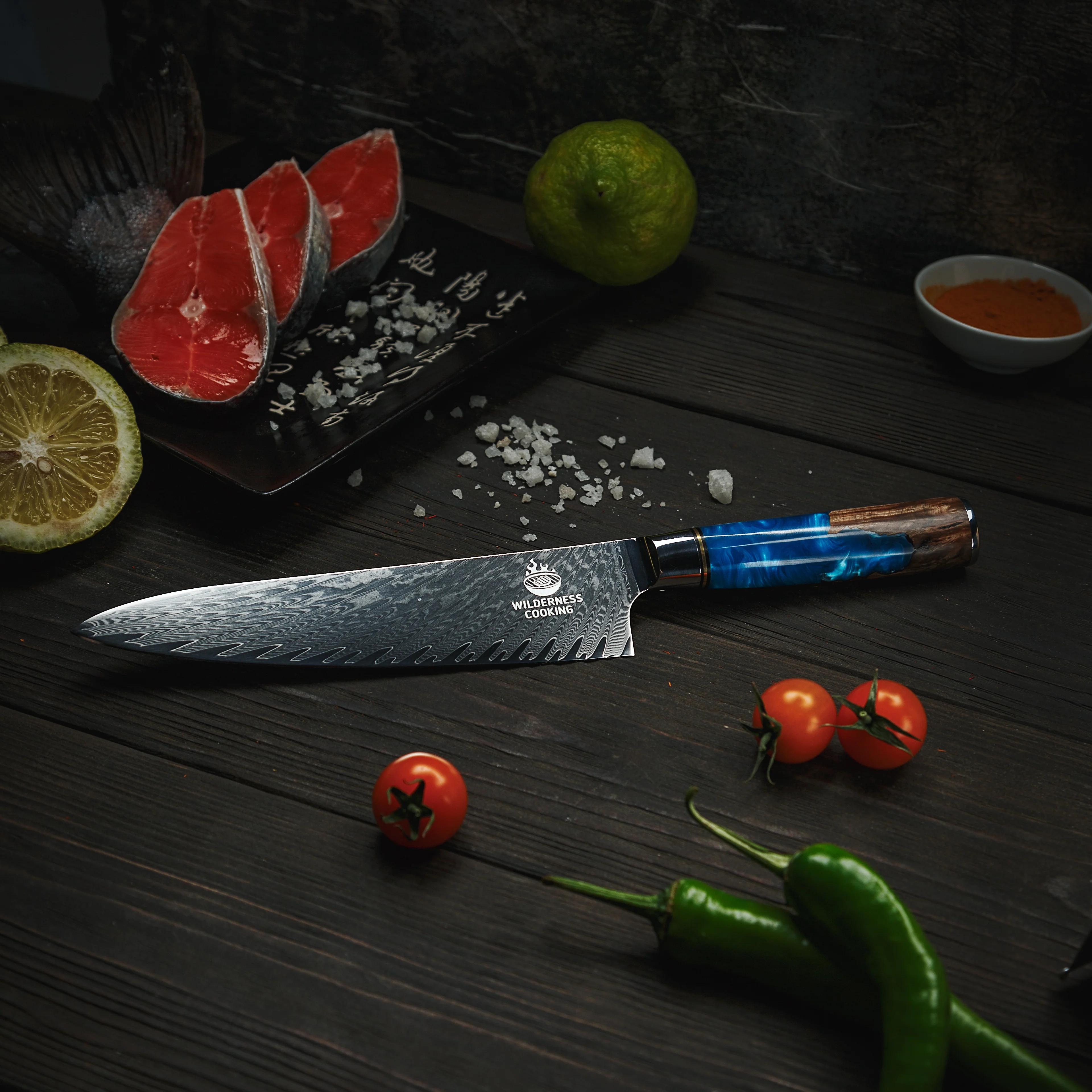 Premium Damascus Chef knife in Gift Box - Image 6