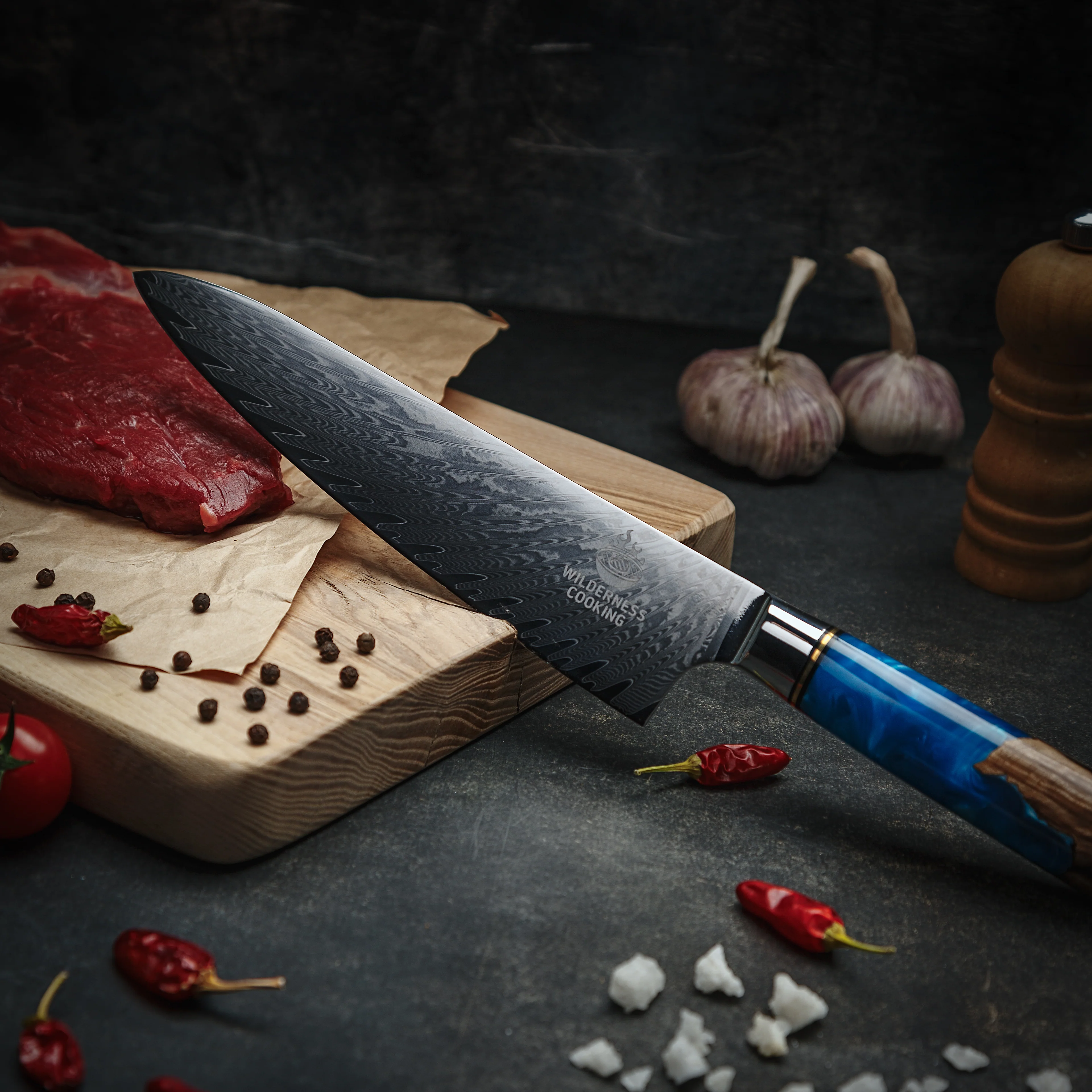 Premium Damascus Chef knife in Gift Box - Image 7