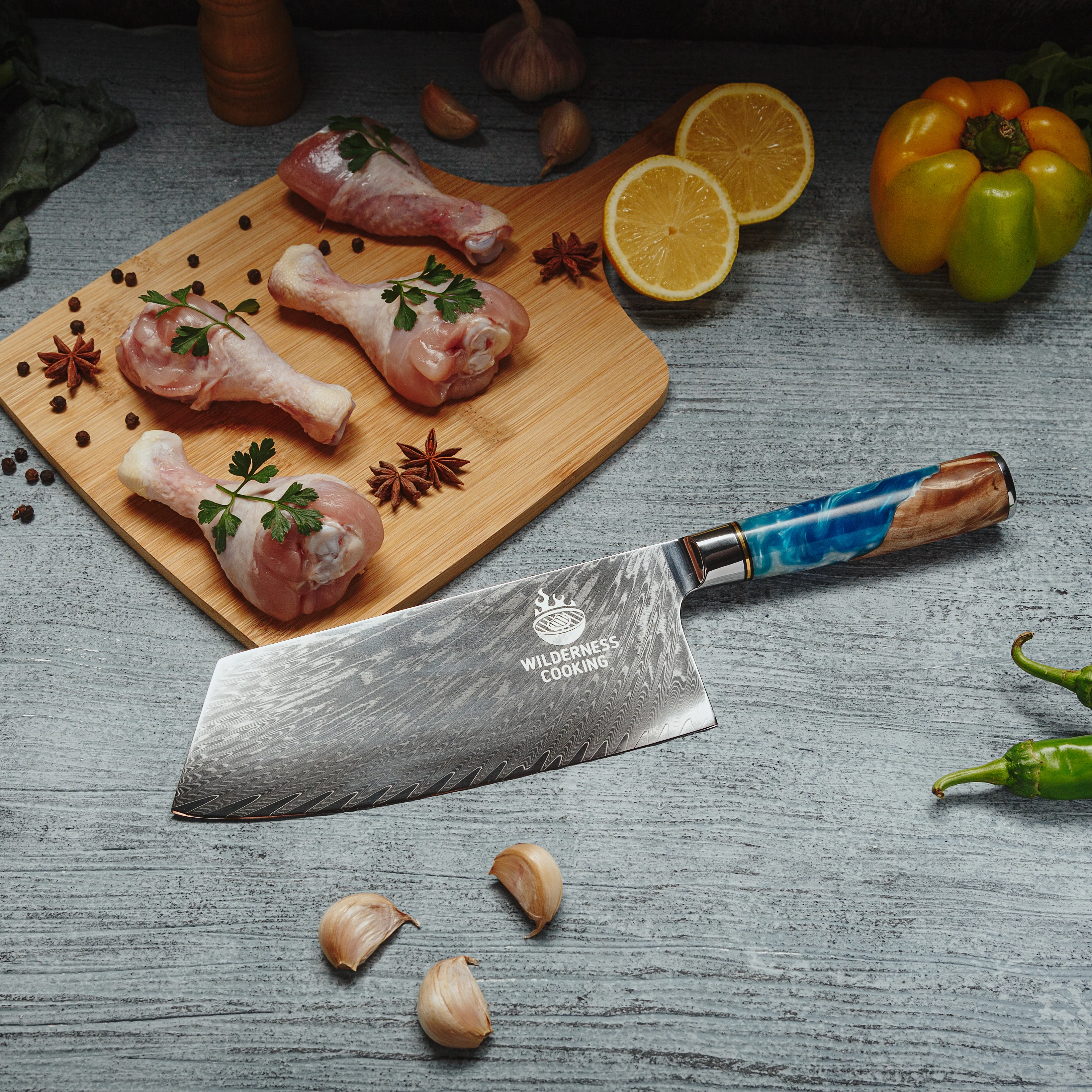 Premium Damascus Cleaver Knife - Image 5