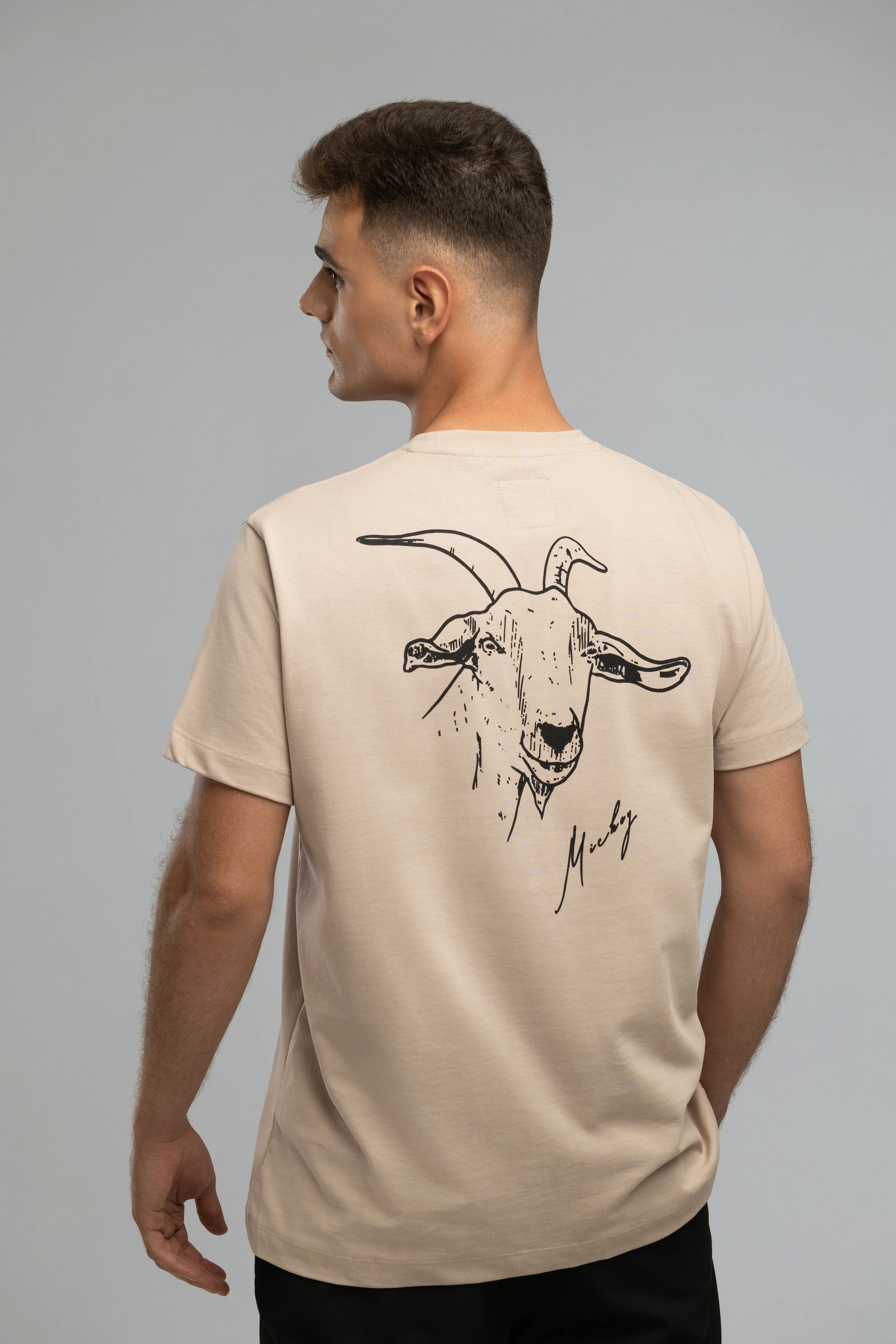 Mickey the Goat Inspired Stone T-Shirt with Side Wilderness Cooking Logo - Image 5
