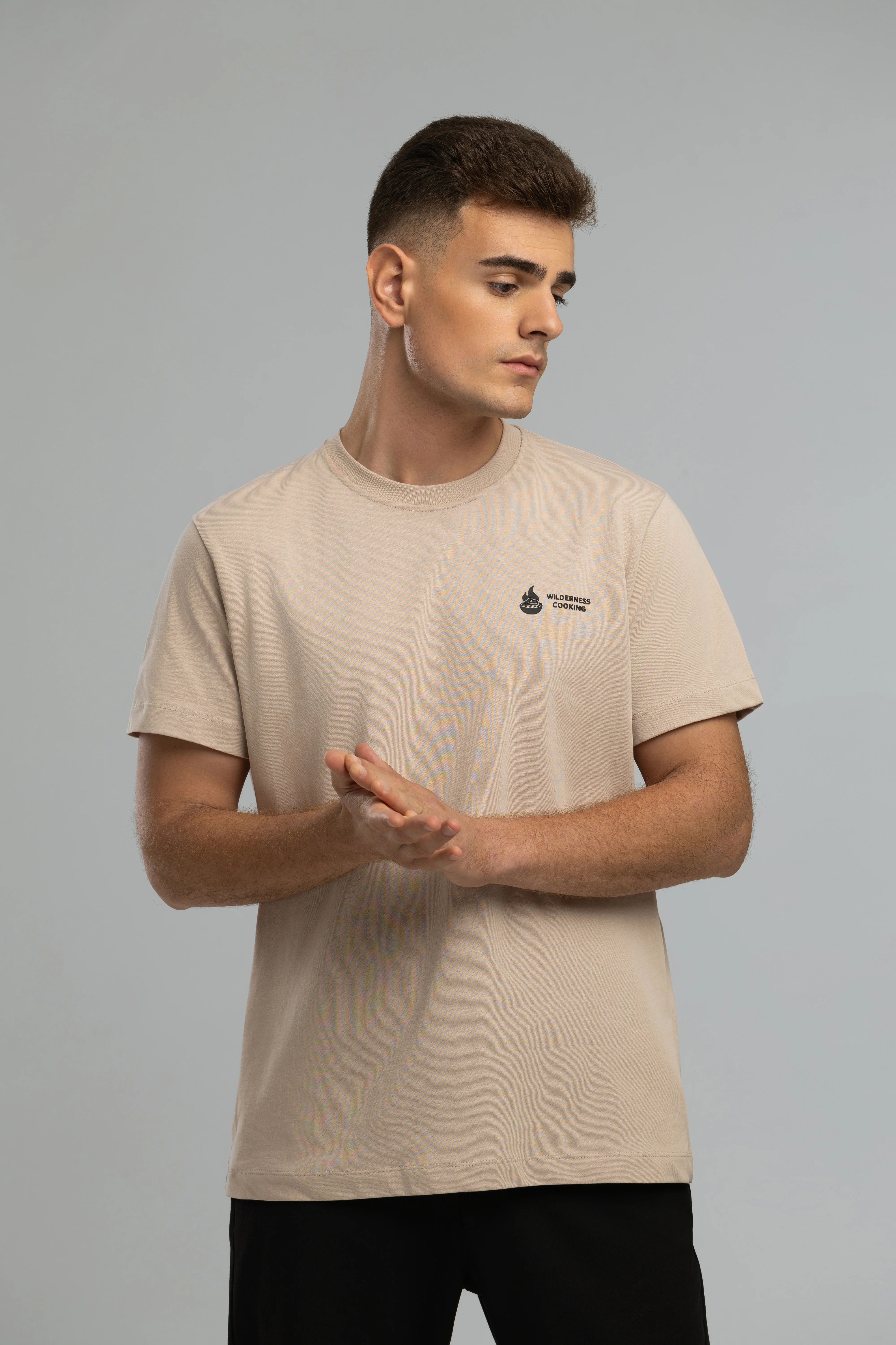 Mickey the Goat Inspired Stone T-Shirt with Side Wilderness Cooking Logo - Image 4
