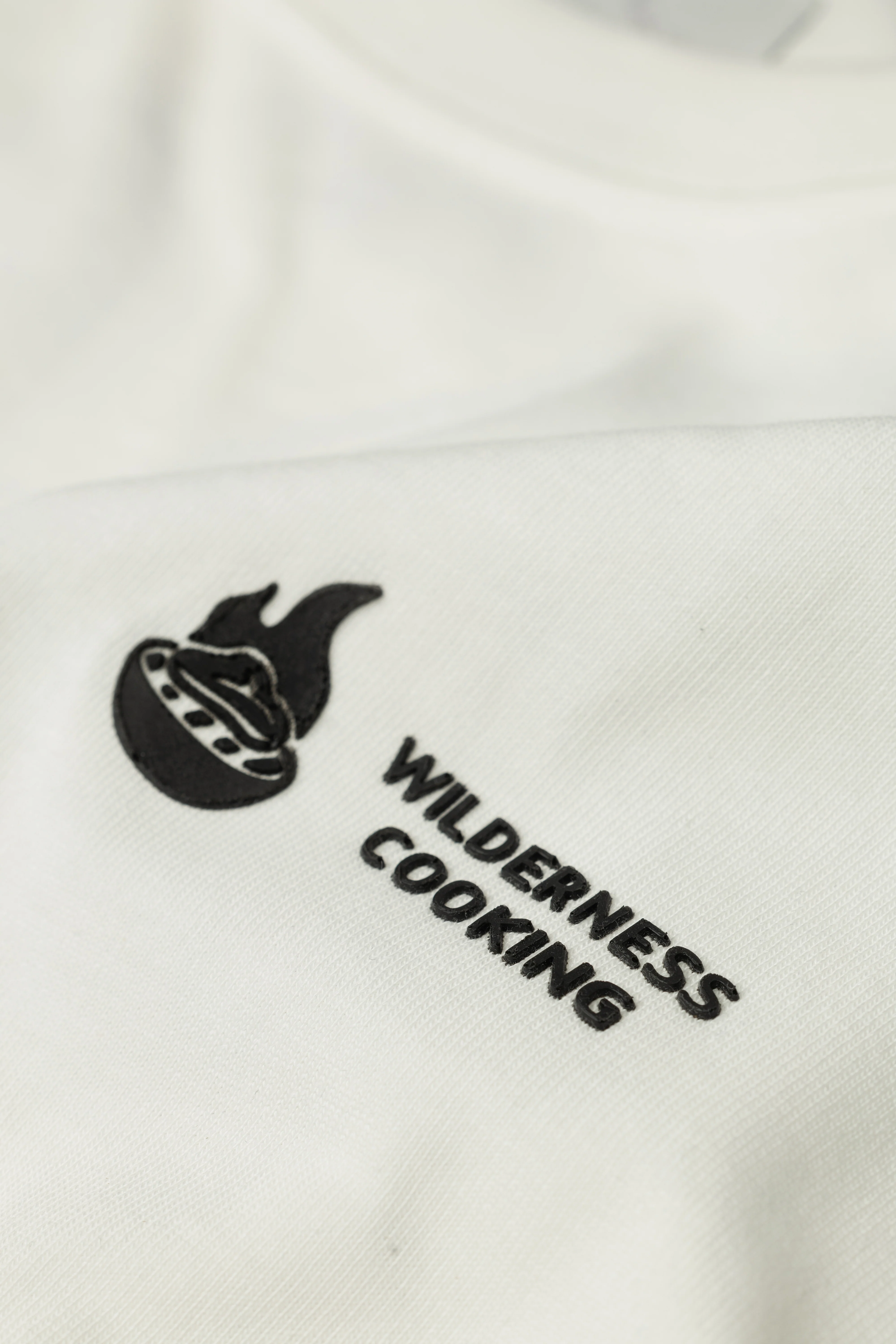 Monochrome Wilderness Cooking Logo Ecru T-Shirt - Image 5