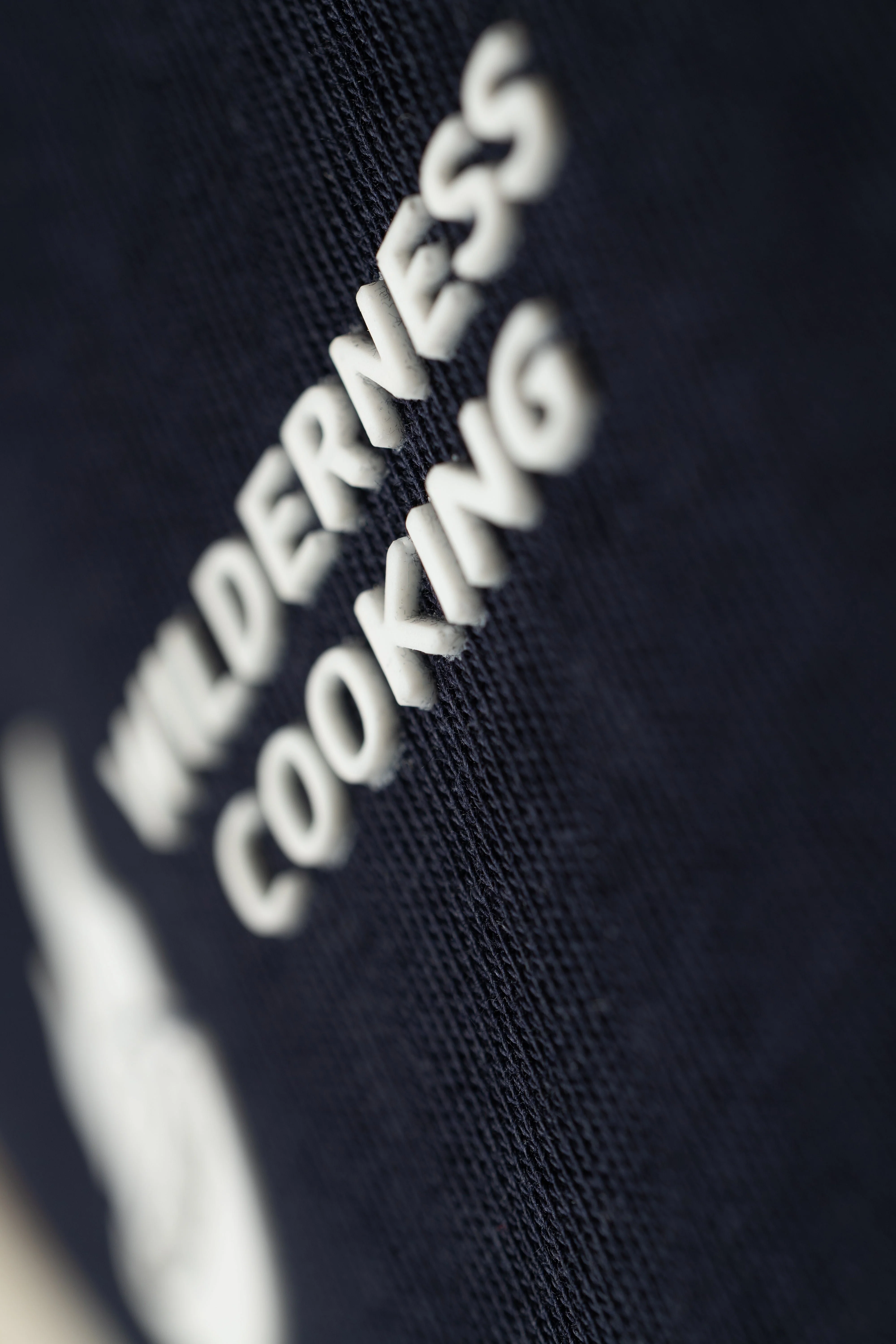 Monochrome Wilderness Cooking Logo Navy Blue T-Shirt - Image 3