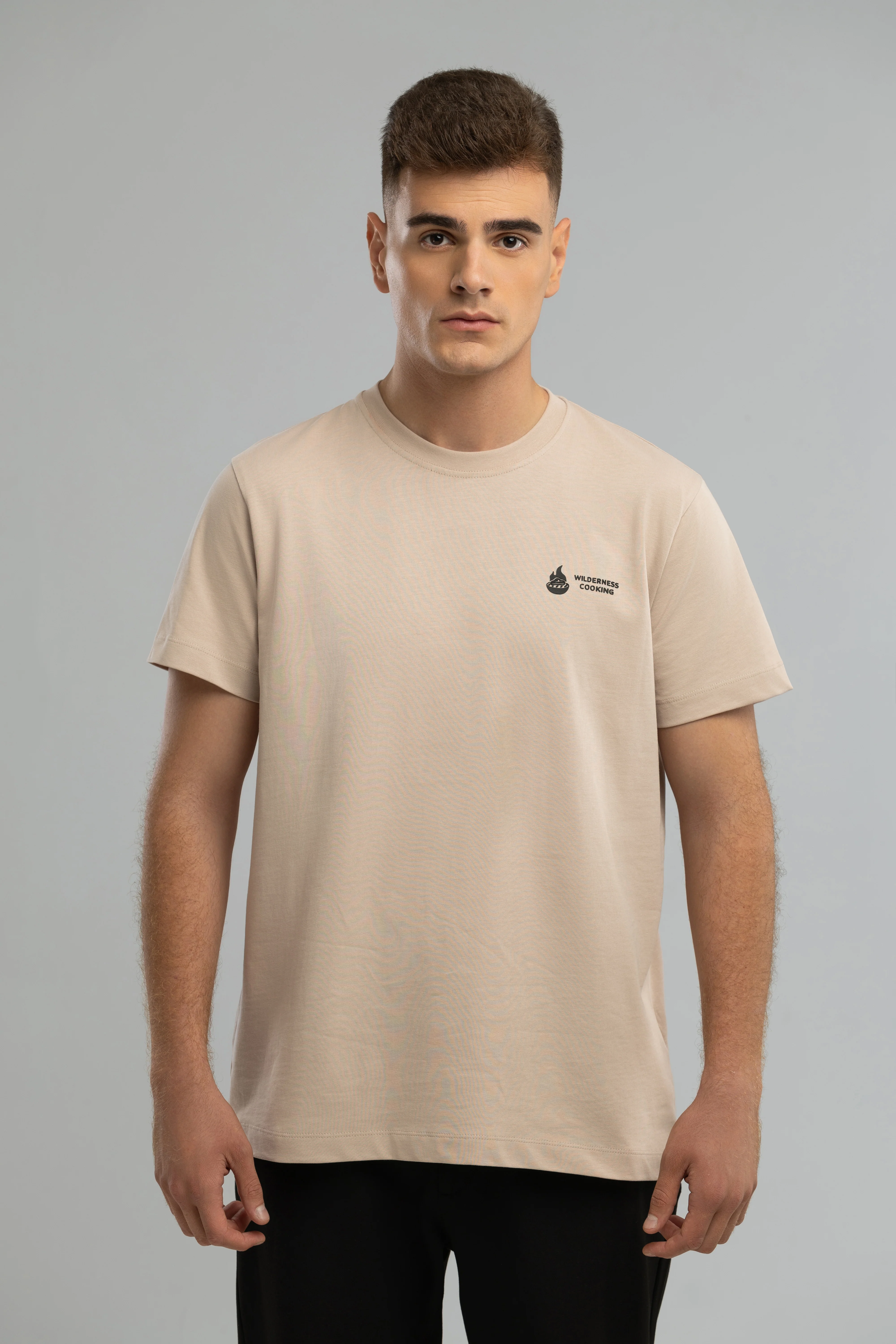 Monochrome Wilderness Cooking Logo Stone T-Shirt - Image 3