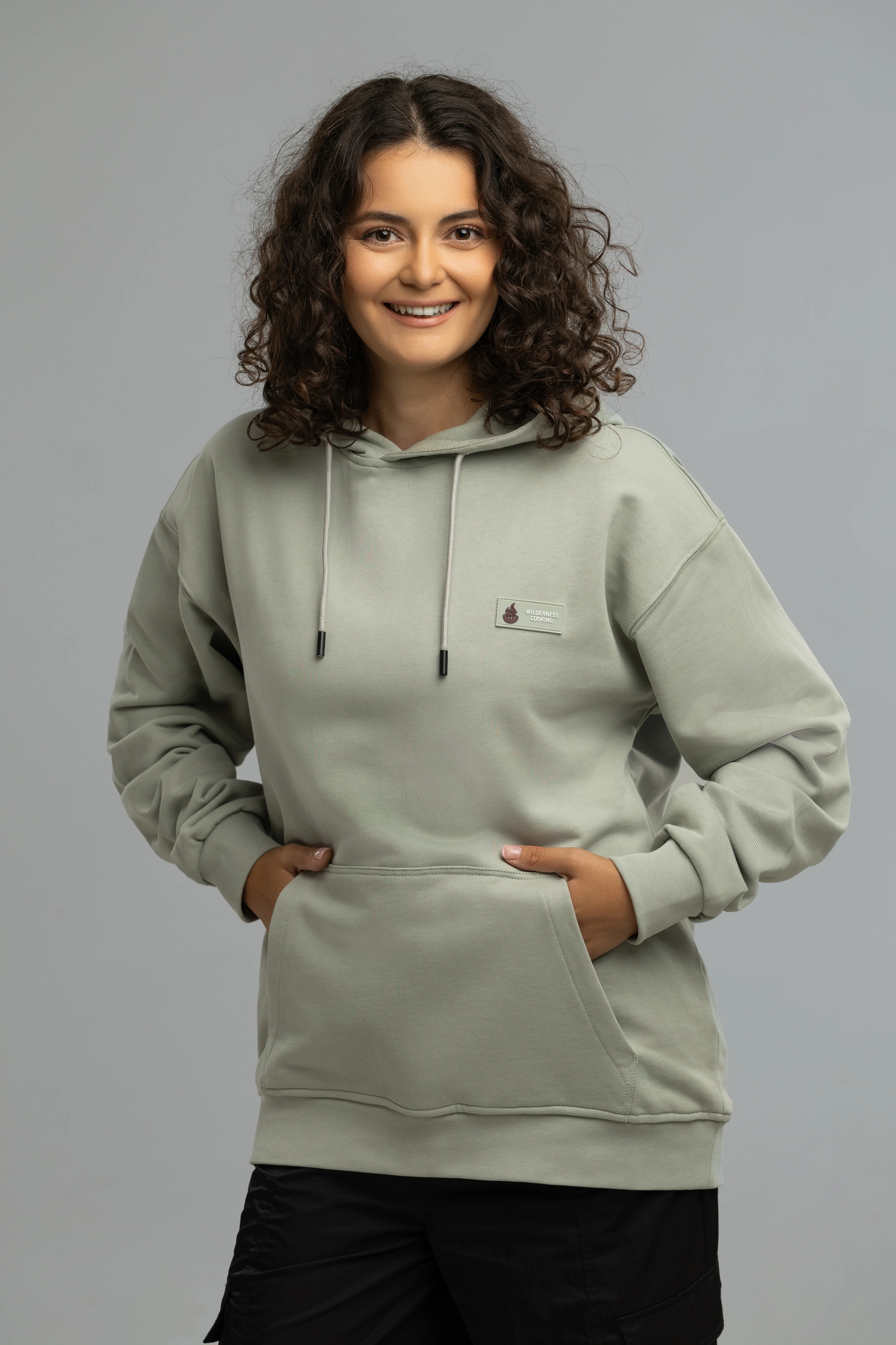 Pure Cotton Grey Hoodie Inspired by Mickey the Goat (Hoodie Gray Mickey Side Logo) - Image 6