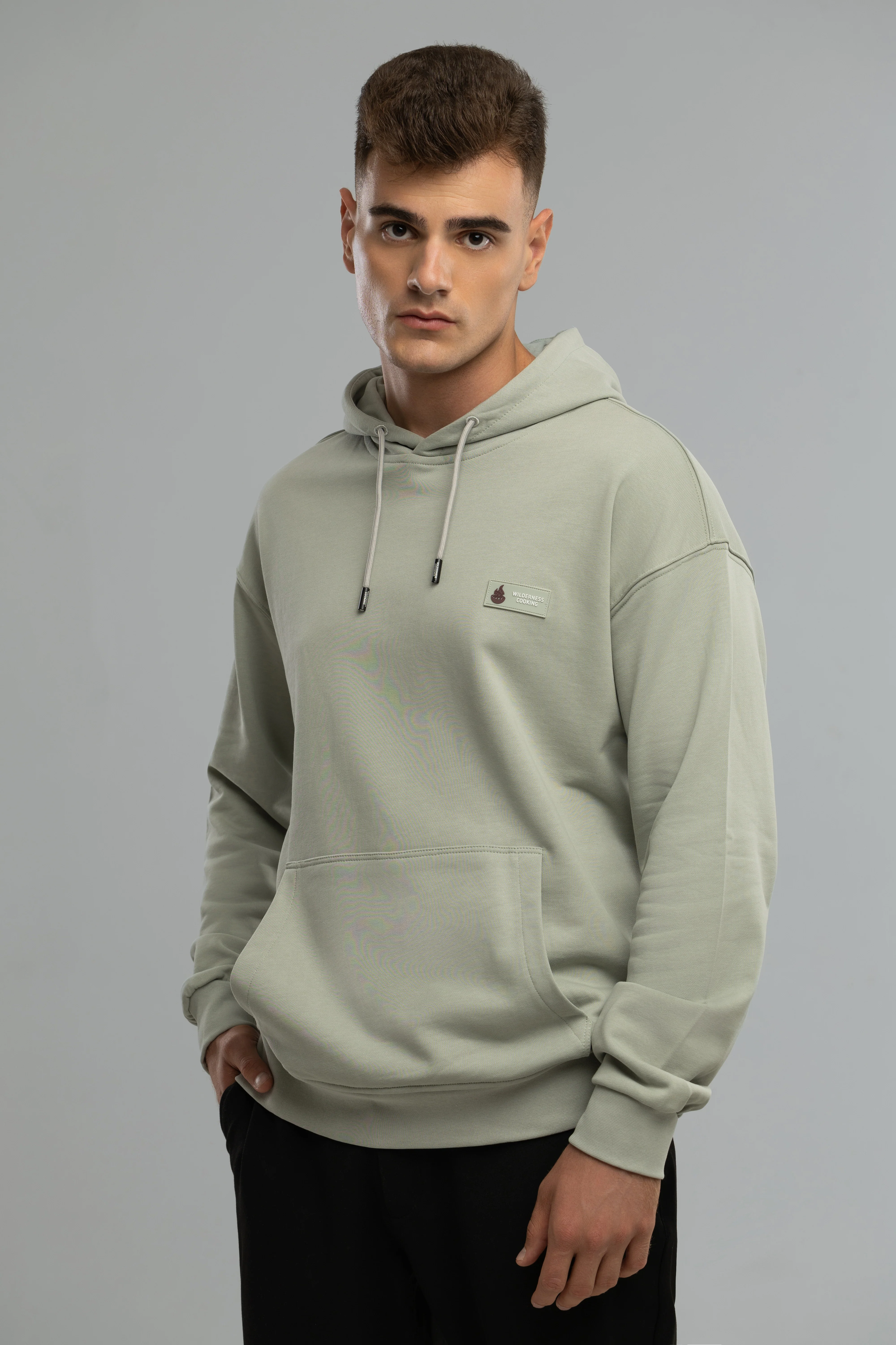 Pure Cotton Grey Hoodie Inspired by Mickey the Goat (Hoodie Gray Mickey Side Logo) - Image 7