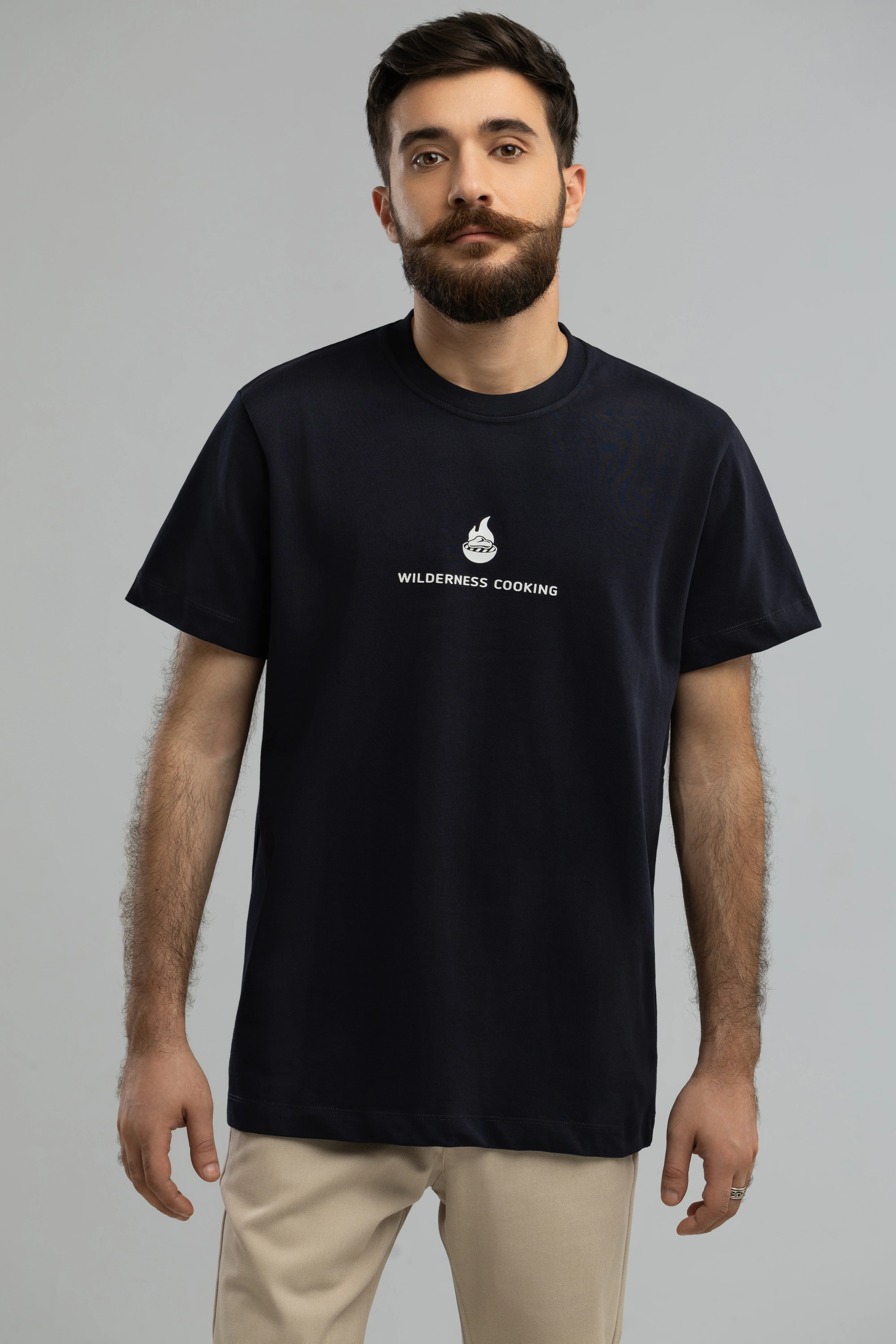 Wilderness Cooking Navy Blue T-Shirt Inspired by Mickey the Goat - Image 3