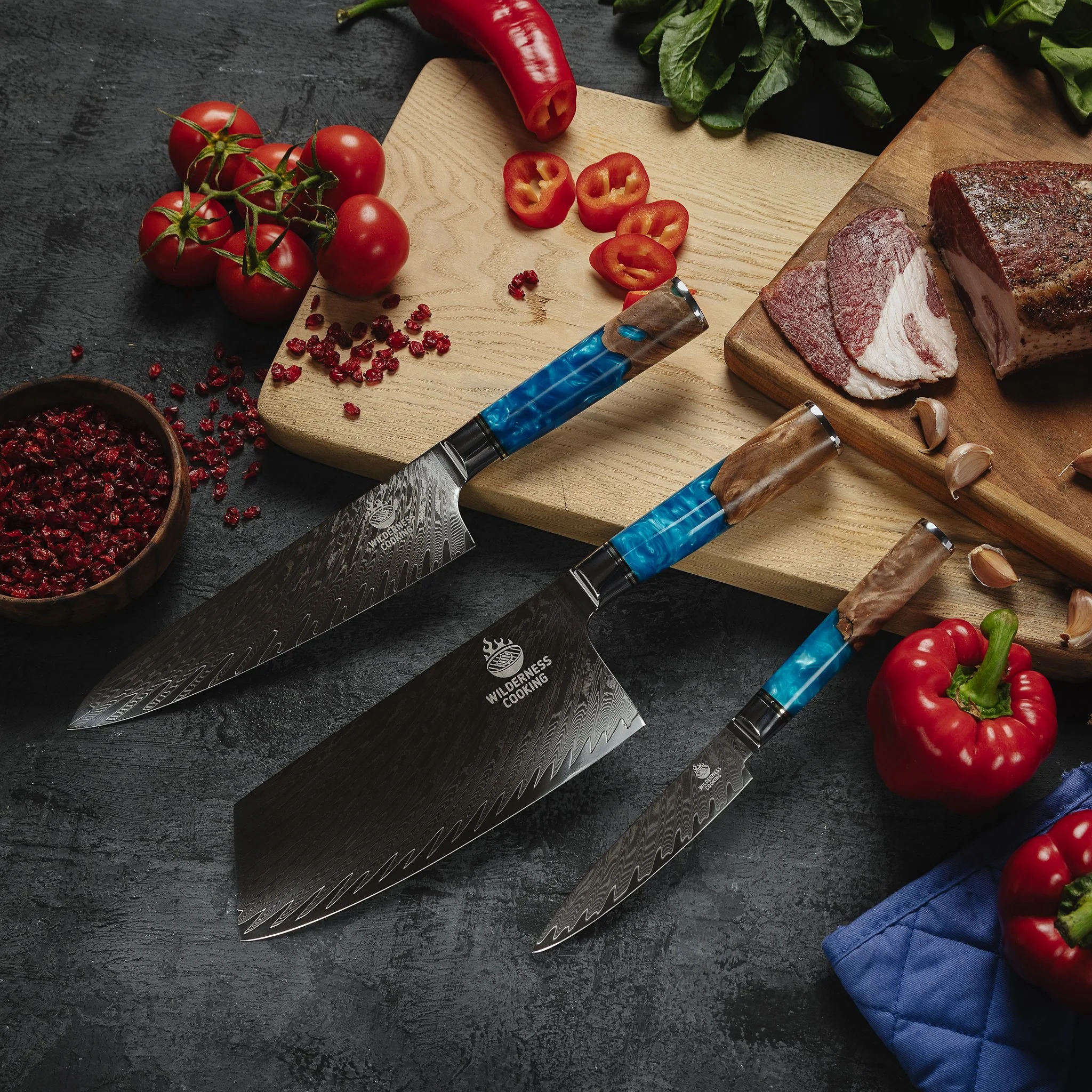 Premium Damascus Knives Set of 3 - Image 3