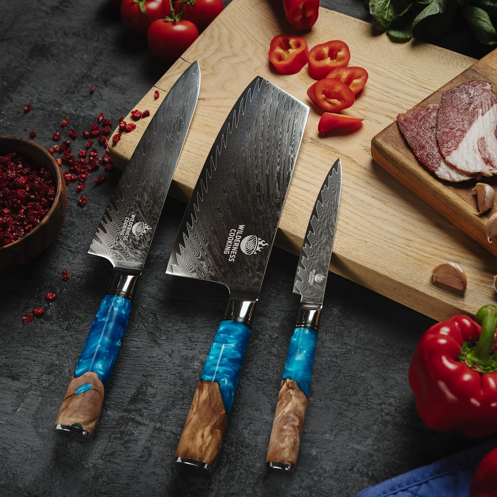 Premium Damascus Knives Set of 3 - Image 4