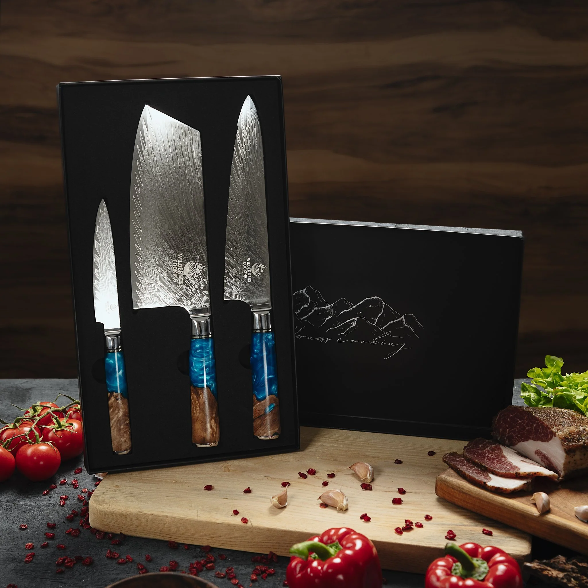 Premium Damascus Knives Set of 3 - Image 5