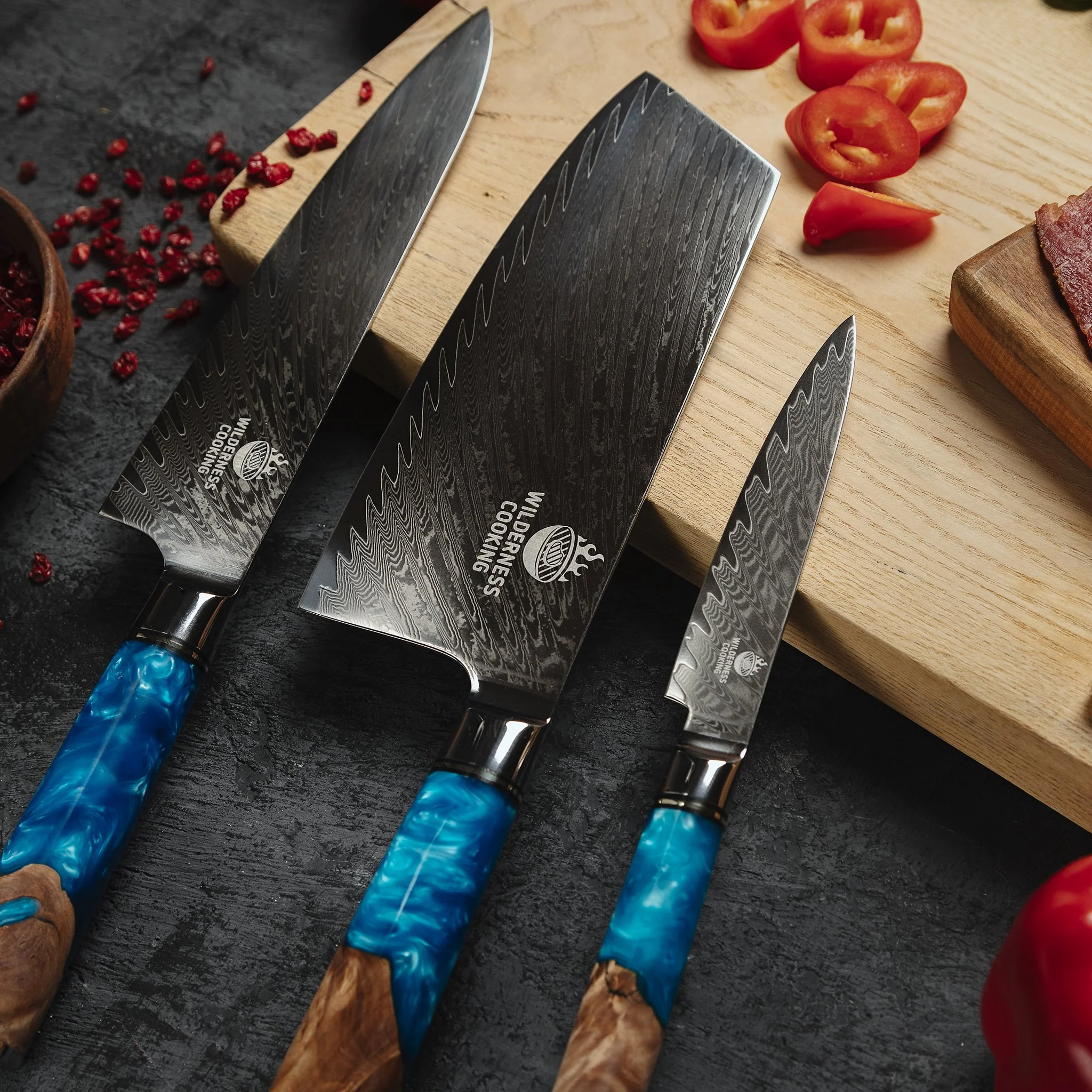 Premium Damascus Knives Set of 3 - Image 6