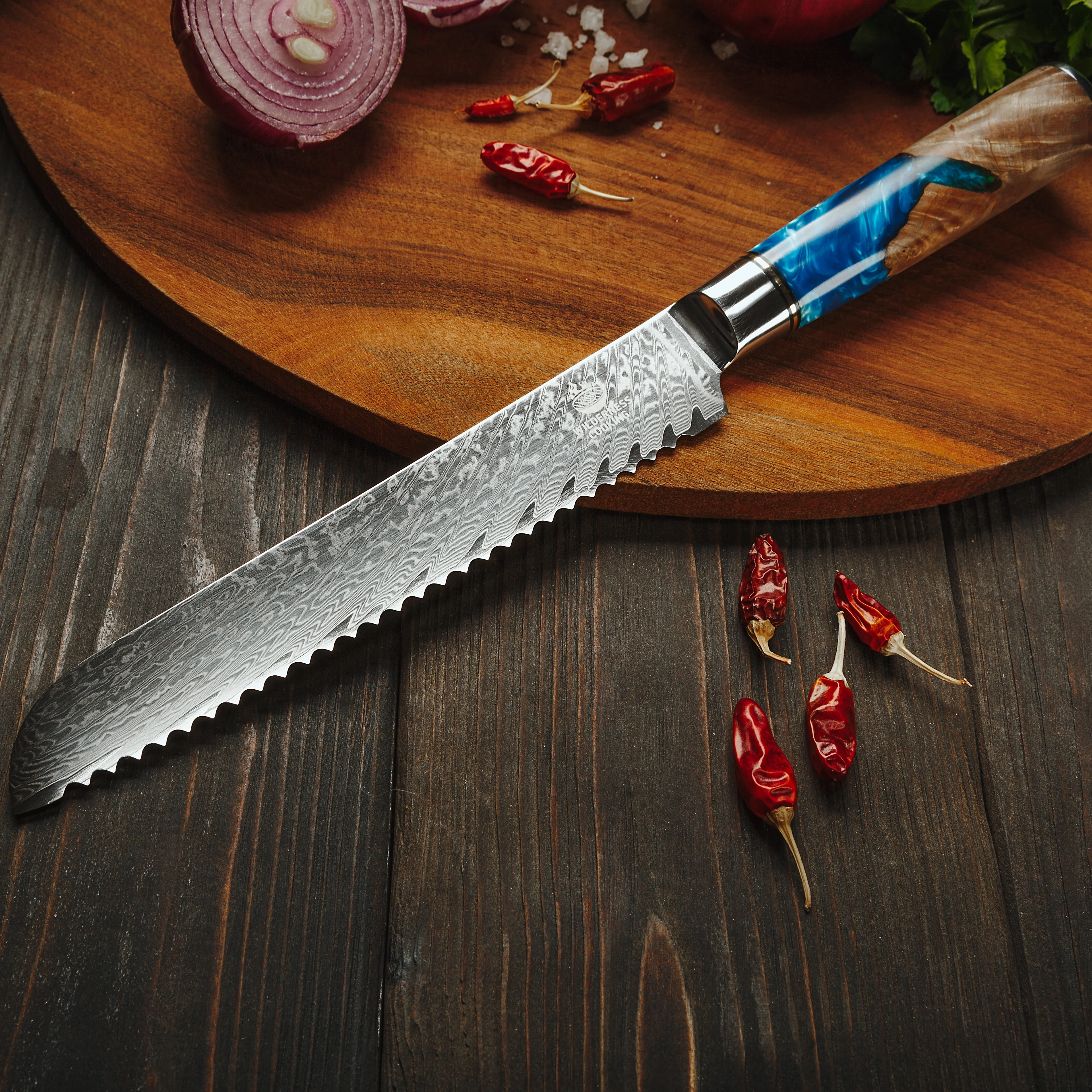 Premium Damaskus Serrated Knife - Image 5